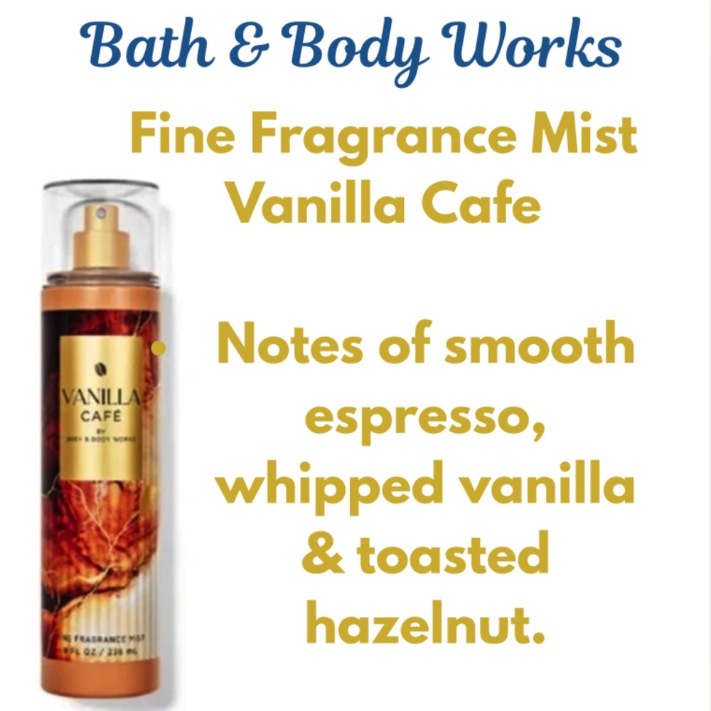 Bath & Body Works Vanilla Cafe Fine Fragrance Mist - Brand New - Full Size